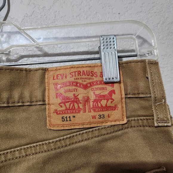 Levis 511 Mens Tan Denim Cutoff Shorts W33 Distressed Style - Picture 2 of 10